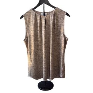 Liz Claiborne Bronze Sleeveless Knit Tank Top with Luxurious Sheen Shimmer